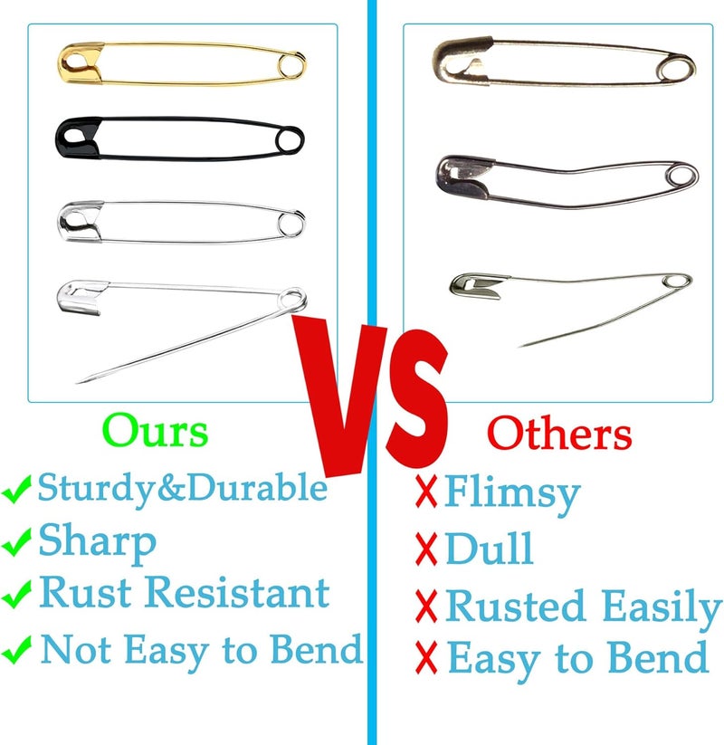 Urmspst 100PCS-2.1Inch Small Black Nickel Plated Steel Safety Pins - Image 4